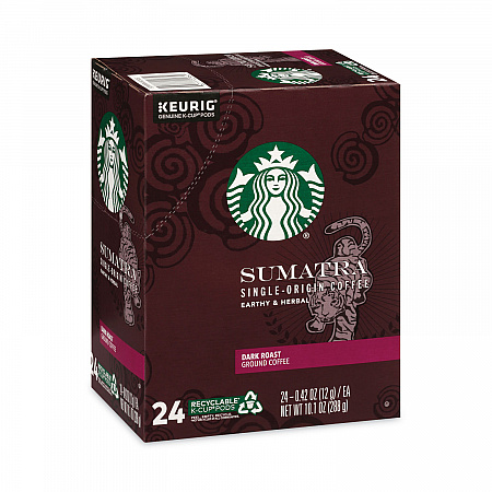Sumatra Coffee K-Cups, Sumatra, 0.4 oz K-Cup, 24/Box (12565254)