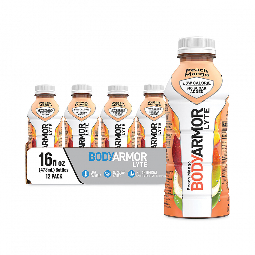 LYTE Sports Drink, Peach Mango, 16 oz Bottle, 12/Pack (10001212)
