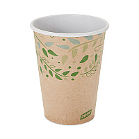 EcoSmart Recycled Fiber Hot/Cold Cups, 12 oz, Paper, Kraft/Green, 50/Sleeve, 20 Sleeves/Carton (2342R)