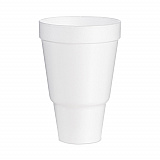 Foam Drink Cups, Tapered Bottom, 32 oz, White, 25/Bag, 20 Bags/Carton (32AJ32)