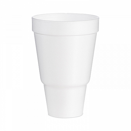 Foam Drink Cups, Tapered Bottom, 32 oz, White, 25/Bag, 20 Bags/Carton (32AJ32)