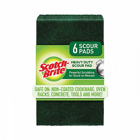 Heavy-Duty Scouring Pad, 3.8 x 6, Green, 5/Carton (2265)