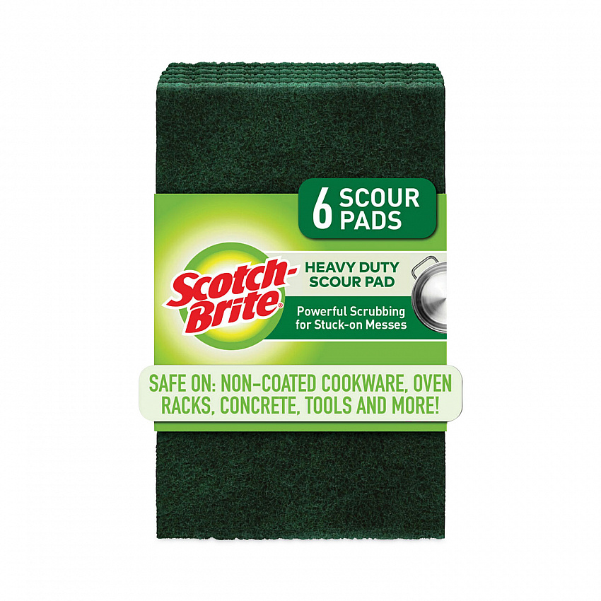 Heavy-Duty Scouring Pad, 3.8 x 6, Green, 5/Carton (2265)