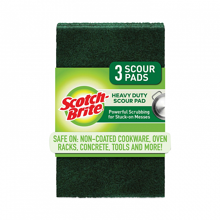 Heavy-Duty Scouring Pad, 3.8 x 6, Green, 10/Carton (22310CT)
