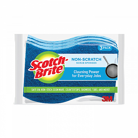 Non-Scratch Multi-Purpose Scrub Sponge, 4.4 x 2.6, 0.8