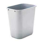 Rubbermaid Commercial Deskside Plastic Wastebasket, Rectangular, 7 gal, Gray (295600GY)