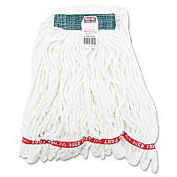 Web Foot Shrinkless Looped-End Wet Mop Head, Cotton/Synthetic, Medium, White (A21206WHI)