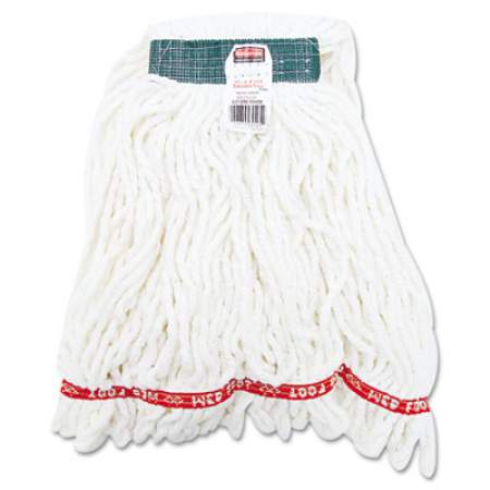 Rubbermaid Commercial Web Foot Shrinkless Looped-End Wet Mop Head, Cotton/Synthetic, Medium, White, 6/Carton (A21206WHICT)