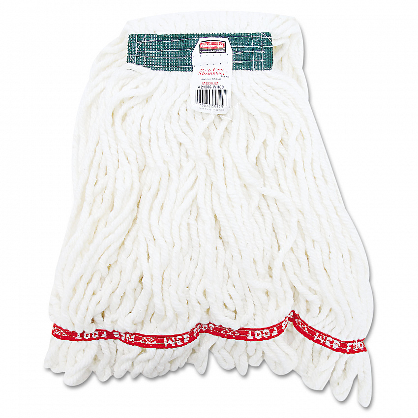 Web Foot Shrinkless Looped-End Wet Mop Head, Cotton/Synthetic, Medium, White (A21206WHI)