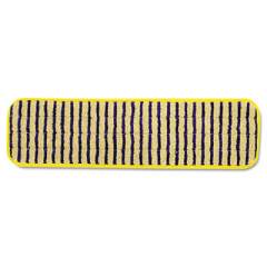 Rubbermaid Commercial Microfiber Scrubber Pad, Vertical Polyprolene Stripes, 18", Yellow, 6/Carton (Q810YEL)