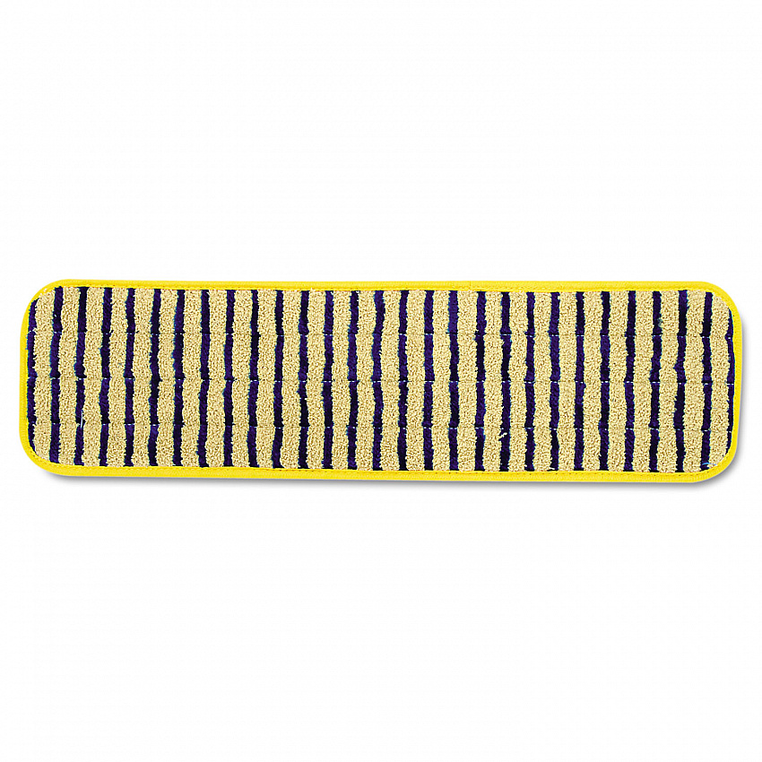 Microfiber Scrubber Pad, Vertical Polyprolene Stripes, 18", Yellow, 6/Carton (Q810YEL)