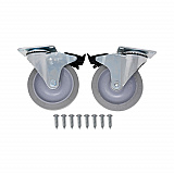 Caster Kit for Mega BRUTE Mobile Collector, Swivel Mount Plate, 5" Wheel, Black, 2/Set (FG9W71L1GRAY)