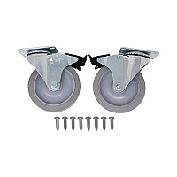 Caster Kit for Mega BRUTE Mobile Collector, Swivel Mount Plate, 5" Wheel, Black, 2/Set (FG9W71L1GRAY)