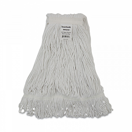 Pro Loop Web/Tailband Wet Mop Head, Rayon, #24 Size, White, 12/Carton (4024RCT)