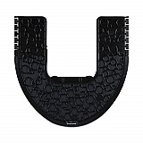 Commode Mat 2.0 Disposable Toilet Floor Mat, U-Shaped, Black/Gray Non-Slip Surface, 22" x 22", 6/Carton (CMBB)
