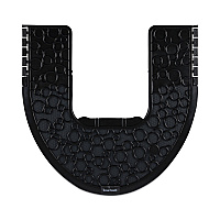Commode Mat 2.0 Disposable Toilet Floor Mat, U-Shaped, Black/Gray Non-Slip Surface, 22" x 22", 6/Carton (CMBB)