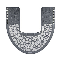 Commode Mat 2.0 Disposable Toilet Floor Mat, U-Shaped, Gray/White Non-Slip Surface, 22" x 22", 6/Carton (CMGW)
