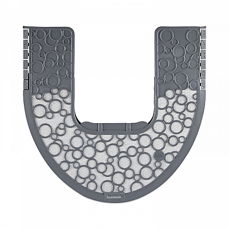 Commode Mat 2.0 Disposable Toilet Floor Mat, U-Shaped, Gray/White Non-Slip Surface, 22