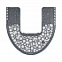 Commode Mat 2.0 Disposable Toilet Floor Mat, U-Shaped, Gray/White Non-Slip Surface, 22