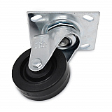 Replacement Plate Casters, Rigid Mount Plate, 3.5" Rubber Wheel, Black (FG1005L40000)