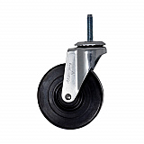 Replacement Bayonet-Stem Swivel Casters, Threaded Stem (0.28" x 1.5"), 4" Hard Rubber Wheel, Black (FG1304L30000)