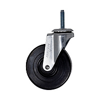 Replacement Bayonet-Stem Swivel Casters, Threaded Stem (0.28" x 1.5"), 4" Hard Rubber Wheel, Black (FG1304L30000)