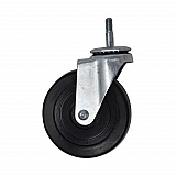 Replacement Bayonet-Stem Swivel Casters, Threaded Stem (0.31" x 1.63"), 5" Hard Rubber Wheel, Black (FG1314L30000)
