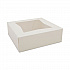 White Window Bakery Boxes with Attached Flip Top, 4-Corner Beers Design, 8 x 8 x 2.5, White, Paper, 200/Carton (24013)