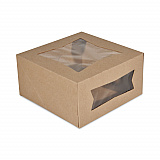 Kraft Window Bakery Boxes, 8 x 8 x 4, Brown, Paper, 150/Carton (24053K)