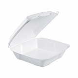 Insulated Foam Hinged Lid Containers, 9.01 x 9.4 x 3, White, 100/Pack, 2 Packs/Carton (90HT1)