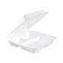 Insulated Foam Hinged Lid Containers, 3 Compartments, 9.3 x 9.5 x 3, White, 100/Sleeve, 2 Sleeves/Carton (95HT3)