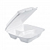 Insulated Foam Hinged Lid Containers, 3 Compartments, 9 x 9.4 x 3, White, 100/Sleeve, 2 Sleeves/Carton (90HT3)