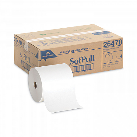 SofPull Hardwound Roll Paper Towel, Nonperforated, 1-Ply, 7.87