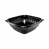 PresentaBowls Pro Black Square Bowls, 48 oz, 8.5 x 8.5 x 2.6, Plastic, 63/Bag, 4 Bags/Carton (B48SB)