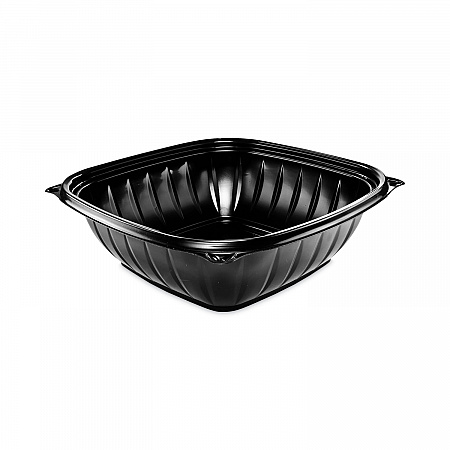 PresentaBowls Pro Black Square Bowls, 48 oz, 8.5 x 8.5 x 2.6, Plastic, 63/Bag, 4 Bags/Carton (B48SB)