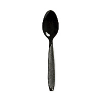 Impress Heavyweight Full-Length Polystyrene Cutlery, Spoon, Plastic, Black, 1,000/Carton (HSKT)