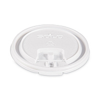 Lift Back and Lock Tab Lids for Paper Cups, Fits 10 oz Hot Cups, Plastic, White, 100/Sleeve, 10 Sleeves/Carton (LB3101)