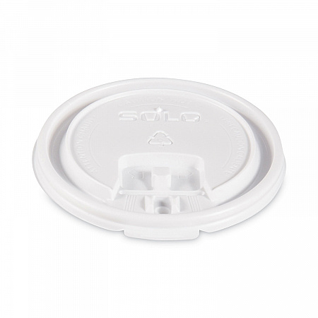 Lift Back and Lock Tab Lids for Paper Cups, Fits 10 oz Hot Cups, Plastic, White, 100/Sleeve, 10 Sleeves/Carton (LB3101)