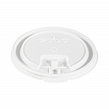 Lift Back and Lock Tab Lids for Paper Cups, Fits 10 oz to 24 oz Hot Cups, Plastic, White, 100/Sleeve, 10 Sleeves/Carton (LB3161)