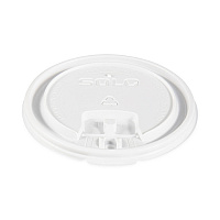 Lift Back and Lock Tab Lids for Paper Cups, Fits 10 oz to 24 oz Hot Cups, Plastic, White, 100/Sleeve, 10 Sleeves/Carton (LB3161)