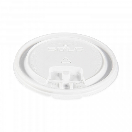 Lift Back and Lock Tab Lids for Paper Cups, Fits 10 oz to 24 oz Hot Cups, Plastic, White, 100/Sleeve, 10 Sleeves/Carton (LB3161)