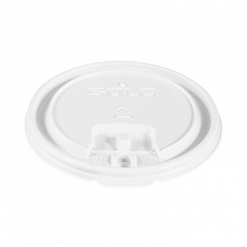 Lift Back and Lock Tab Lids for Paper Cups, Fits 10 oz to 24 oz Hot Cups, Plastic, White, 100/Sleeve, 10 Sleeves/Carton (LB3161)