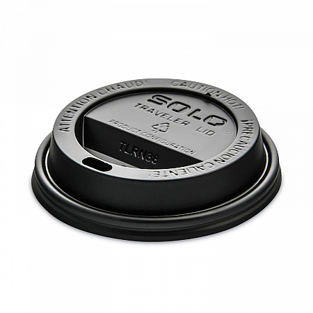 Traveler Cappuccino Style Dome Lid, Fits 8 oz Hot Cups, Plastic, Black, 1,000/Carton (TL38B2)