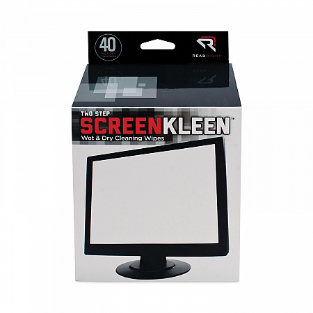 Two Step ScreenKleen Wet and Dry Cleaning Wipes, 5 x 5, Unscented, 40/Box (RR1305)
