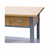 Countertop Serving Cart, Wood, 3 Shelves, 3 Drawers, 35.5" x 19.75" x 34.25", Oak/Gray (VF53039)