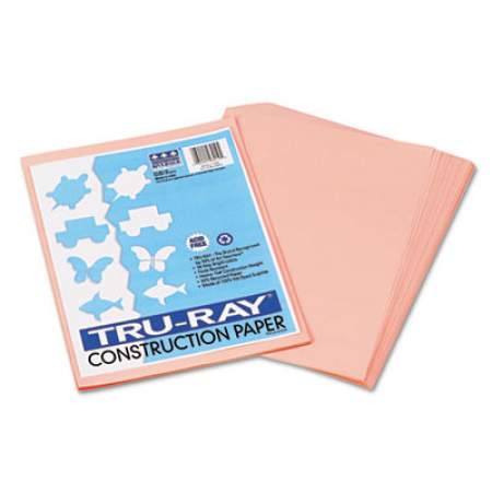 Pacon Tru-Ray Construction Paper, 76lb, 9 x 12, Salmon, 50/Pack (103010)