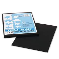 Pacon Tru-Ray Construction Paper, 76lb, 9 x 12, Black, 50/Pack (103029)