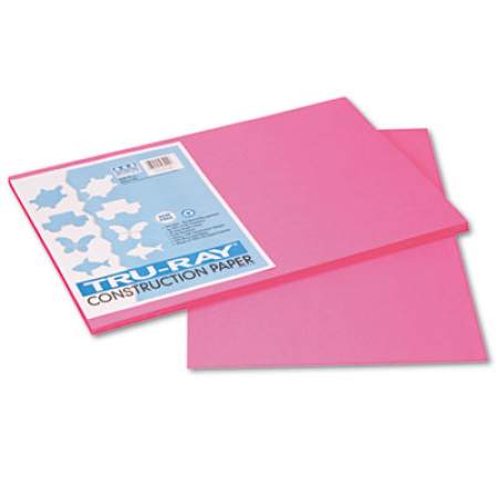 Pacon Tru-Ray Construction Paper, 76lb, 12 x 18, Shocking Pink, 50/Pack (103045)