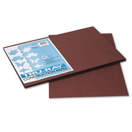 Pacon Tru-Ray Construction Paper, 76lb, 12 x 18, Dark Brown, 50/Pack (103056)