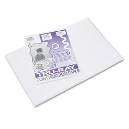 Pacon Tru-Ray Construction Paper, 76lb, 12 x 18, White, 50/Pack (103058)